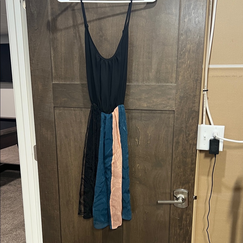 Rachel Antonoff Asymmetrical Dress in Black, Blue, and Pink - Picture 3 of 3